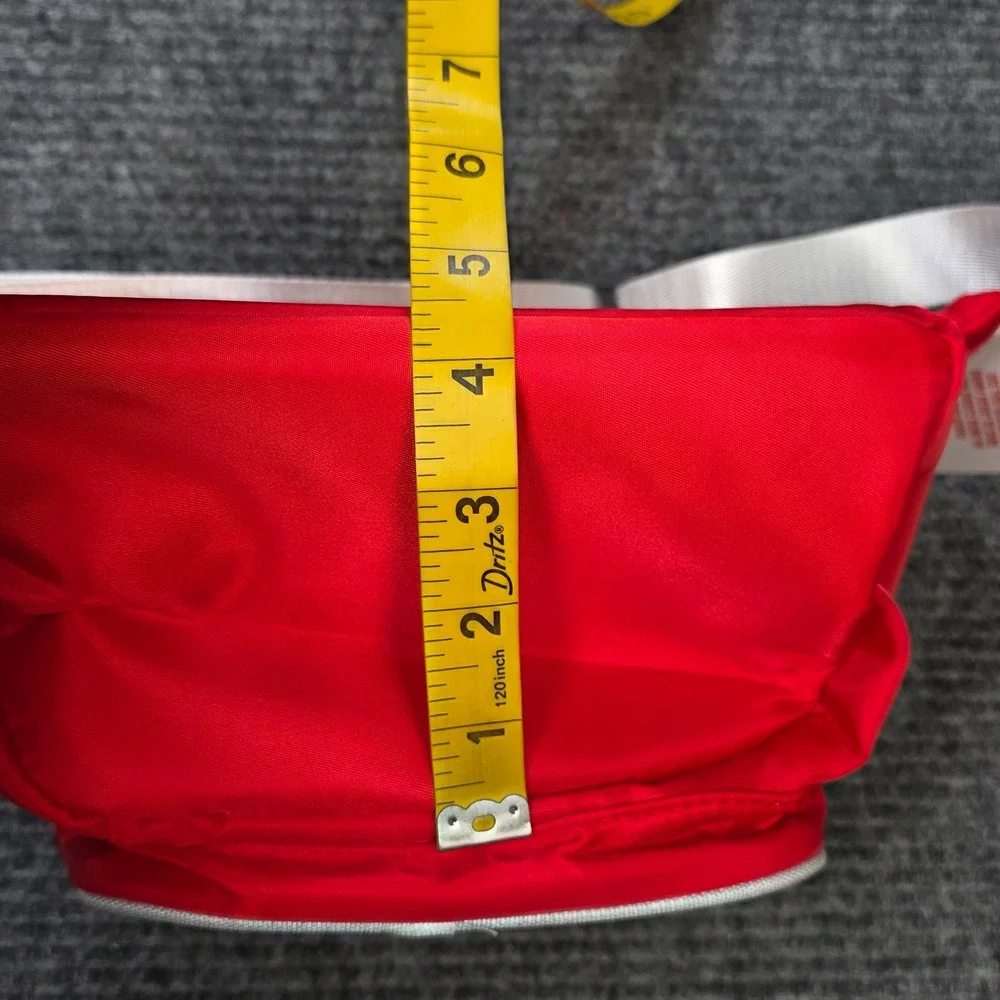 Sheetz Canny Pack Insulated Fanny Pack Waist Bag Red Retro Striped Zipper NWT